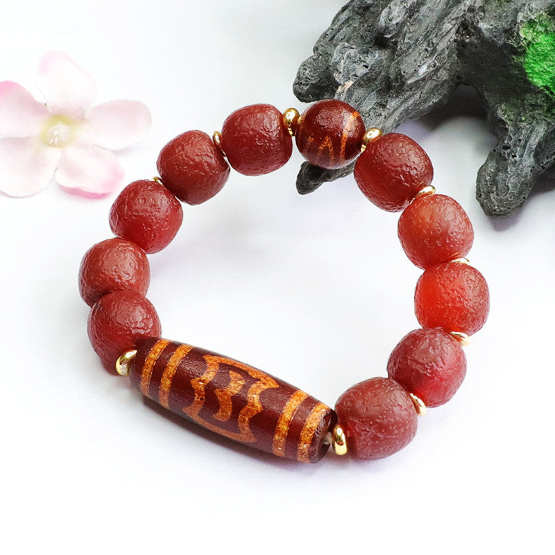 Old material red agate passepartout bracelet dzi beads bracelet MN2042112