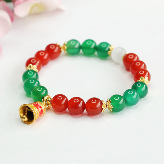 Natural red agate bell bracelet Christmas chrysoprase bracelet CB3111405