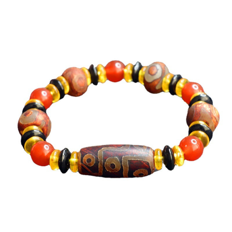 Tibetan nine-eye dzi bead bracelet agate bracelet jewelry MN1122577