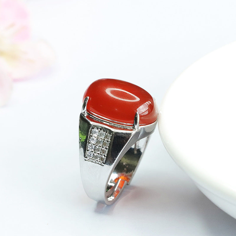 Carnelian ring ring dove egg carnelian finger ring MN3072010