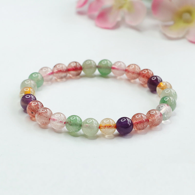 Natural crystal bracelet Duobao strawberry crystal amethyst citrine bracelet factory live delivery CB2120605 