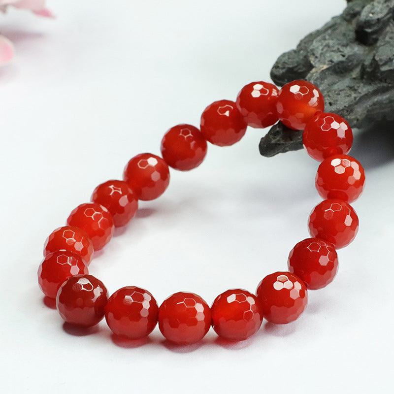 Carnelian faceted bead bracelet pigeon blood carnelian bracelet MN3082601