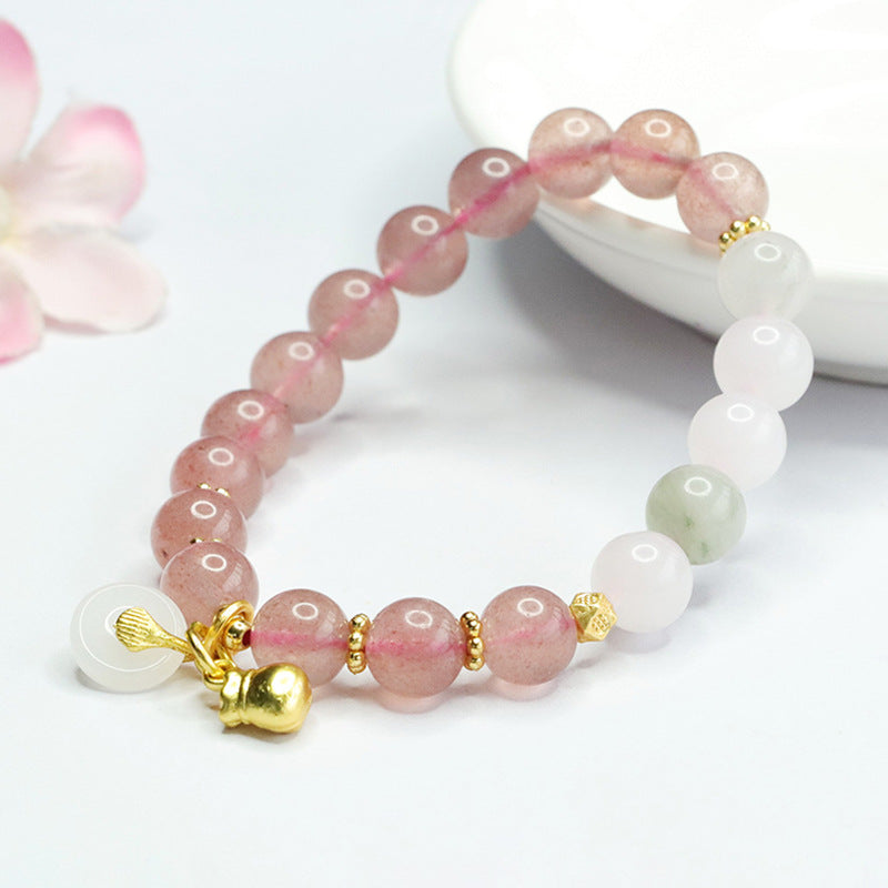 Natural Strawberry Crystal Bracelet Chain Tianshan Cui Bracelet Ancient Style Live Broadcast Hot Products Wholesale Delivery CB4060405 