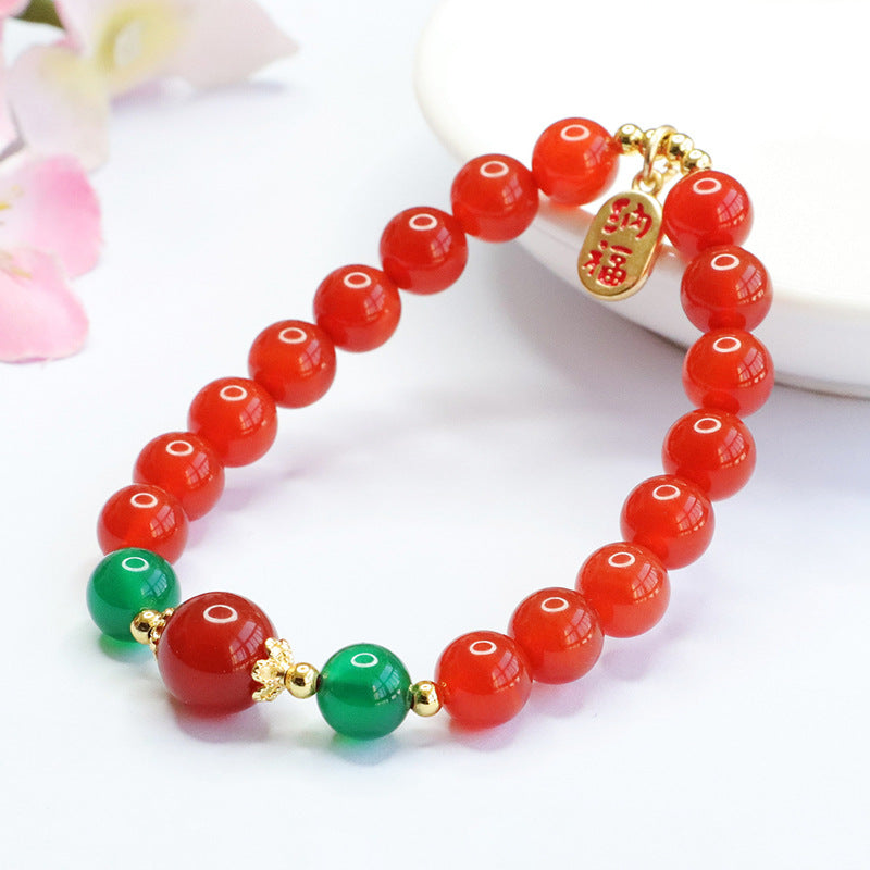 Natural Red Agate Bracelet Chrysoprase Bracelet Women's Jewelry MN2123009