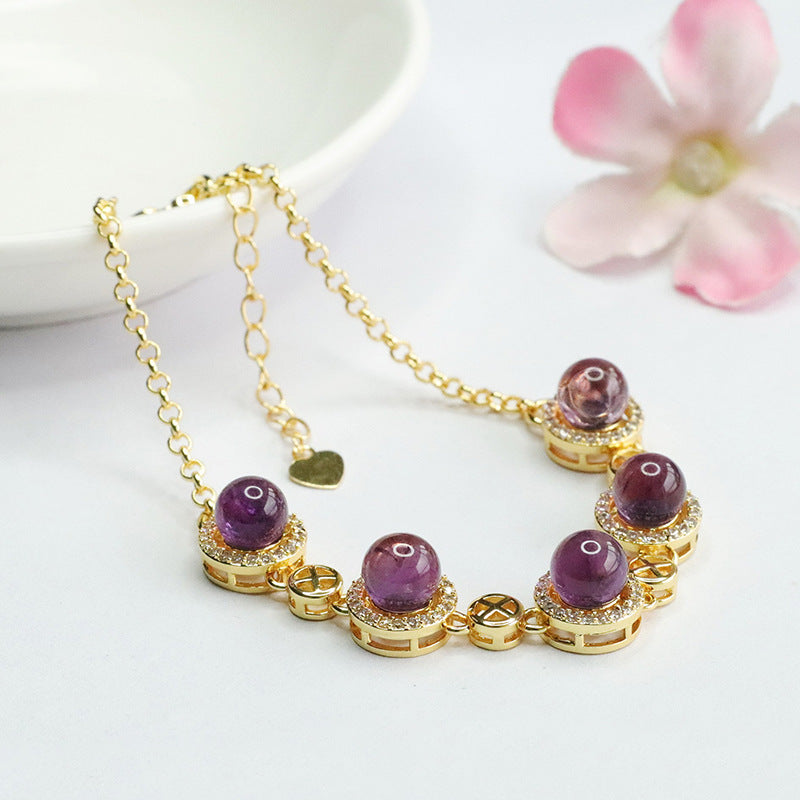 Natural Amethyst Bracelet Purple Colorful Bracelet Jewelry Fashion CB4040502 