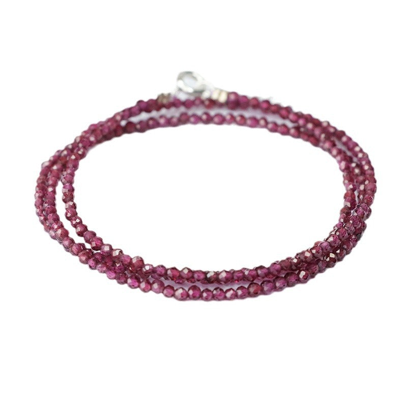 Garnet multi-circle bracelet faceted bead bracelet necklace for women CB3102207 