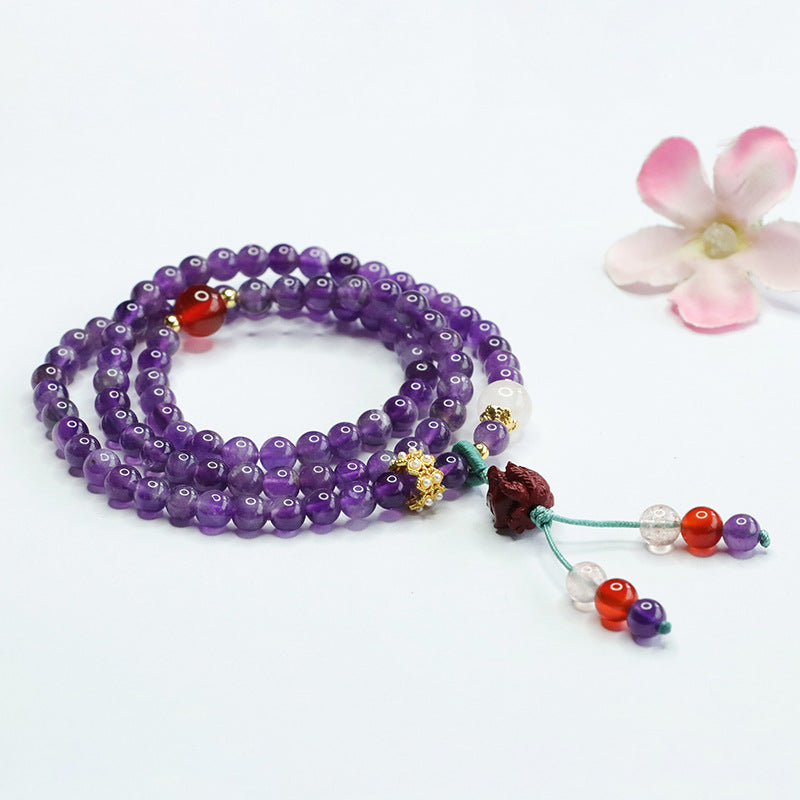 Natural Amethyst Multi-ring Bracelet Purple Clay Nine-tailed Fox Bracelet Necklace Women CB4052107 