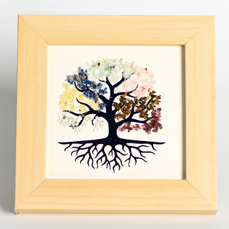 Tree of Life Roots Raw Stone Crystal Photo Frame Table Move-in New Home Picture Frame Home Festive Ornament Gift 