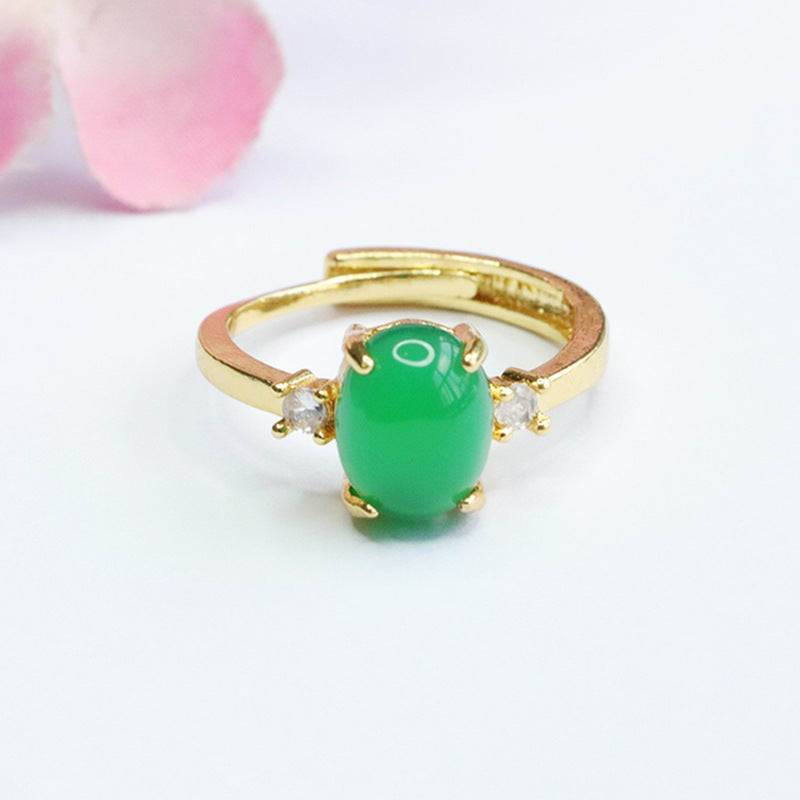 Natural chrysoprase ring pigeon blood red agate ring ethnic style MN3110502