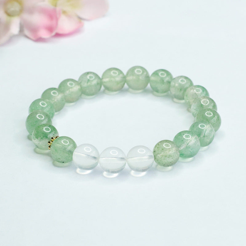 Natural strawberry crystal bracelet green strawberry white ghost bracelet colorful treasure CB3071804 