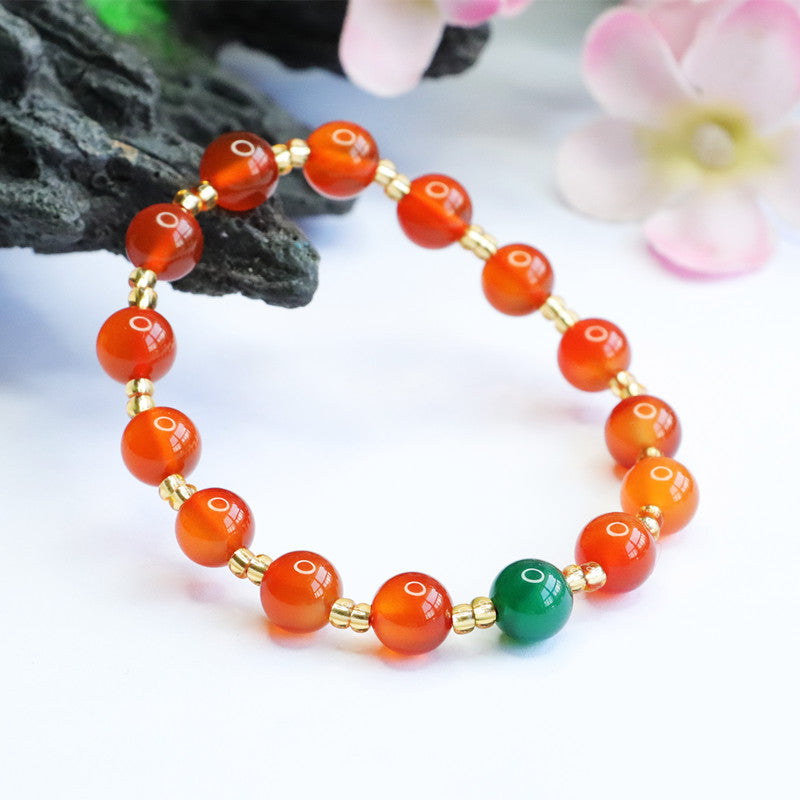 Natural red agate bracelet chrysoprase diy bracelet jewelry MN2072113