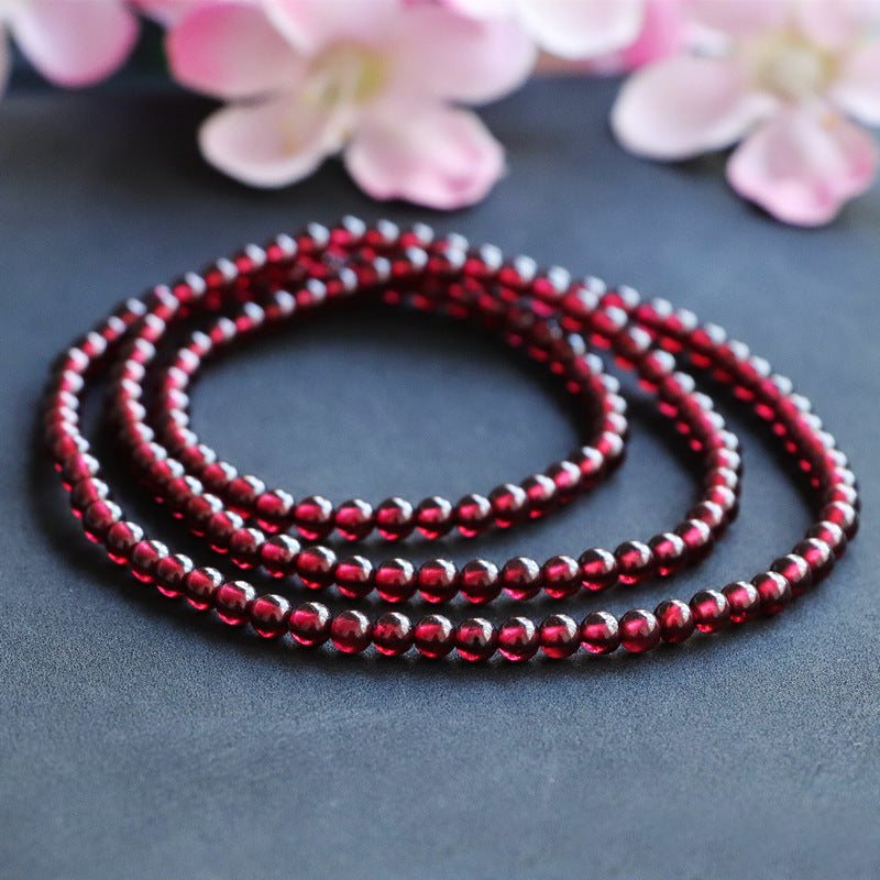 6A Natural Garnet Fully Transparent Burgundy Bracelet Women's Stone Crystal Jewelry CB2113012 