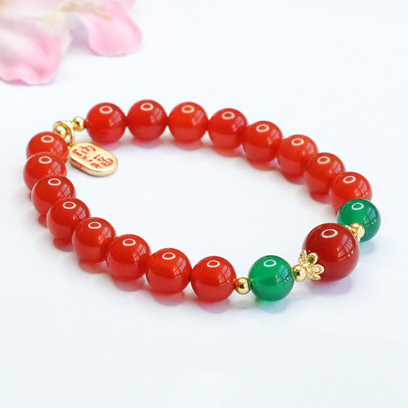 Natural Red Agate Bracelet Chrysoprase Bracelet Women's Jewelry MN2123009