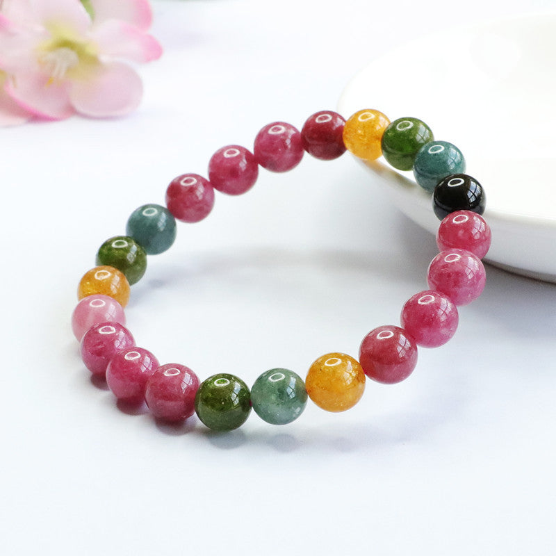 Natural Tourmaline Bracelet Brazilian Rainbow Bracelet 8mm Crystal Color Treasure Supply CB2081602 