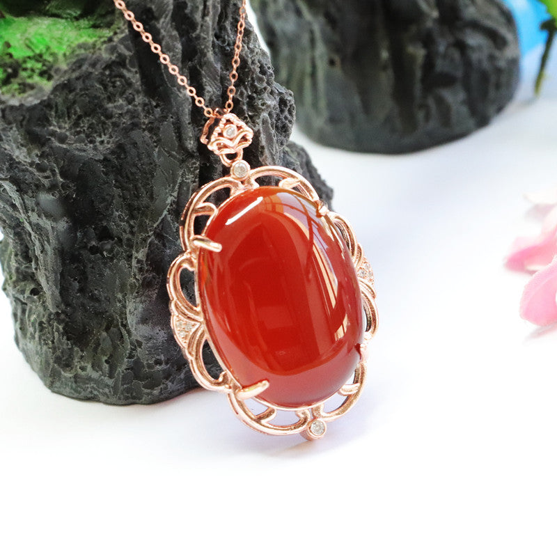 Natural red agate pendant chalcedony pigeon egg jewelry MN2101005