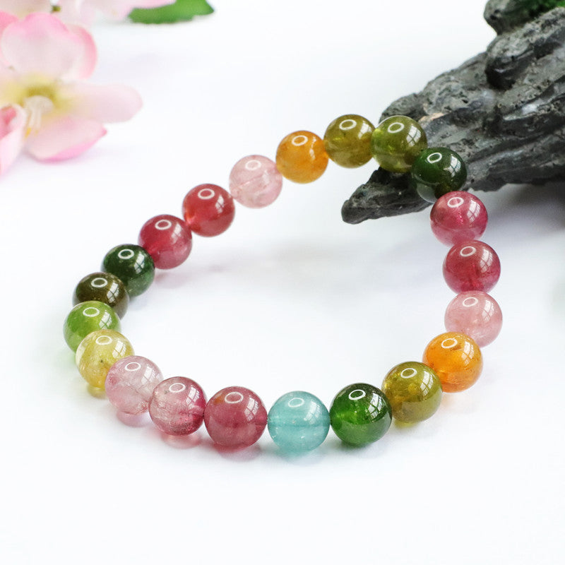 Natural tourmaline bracelet Brazilian old mine rainbow 9m bracelet crystal color treasure supply CB2081608 