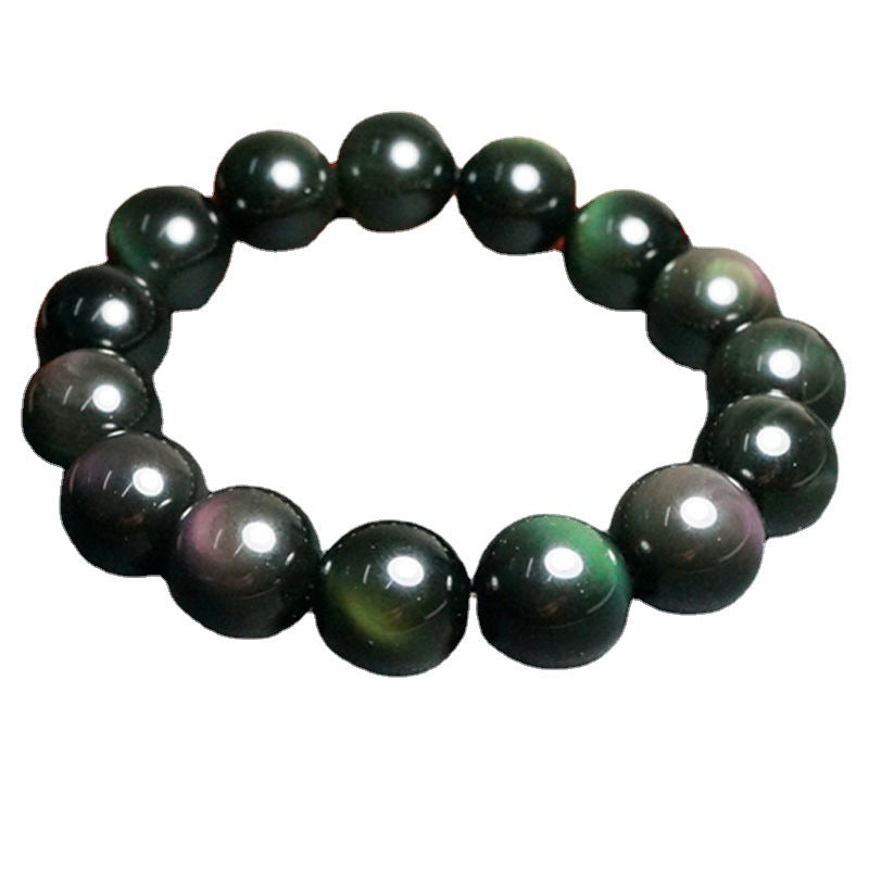 Natural Rainbow Eye Obsidian Bracelet Couple Style Single Circle Cat Eye Bracelet CB2040901 