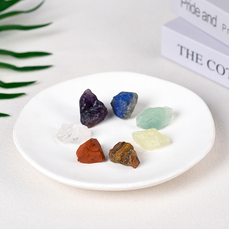 Spot popular natural crystal gravel aromatherapy stone irregular 7-color crystal rough stone 