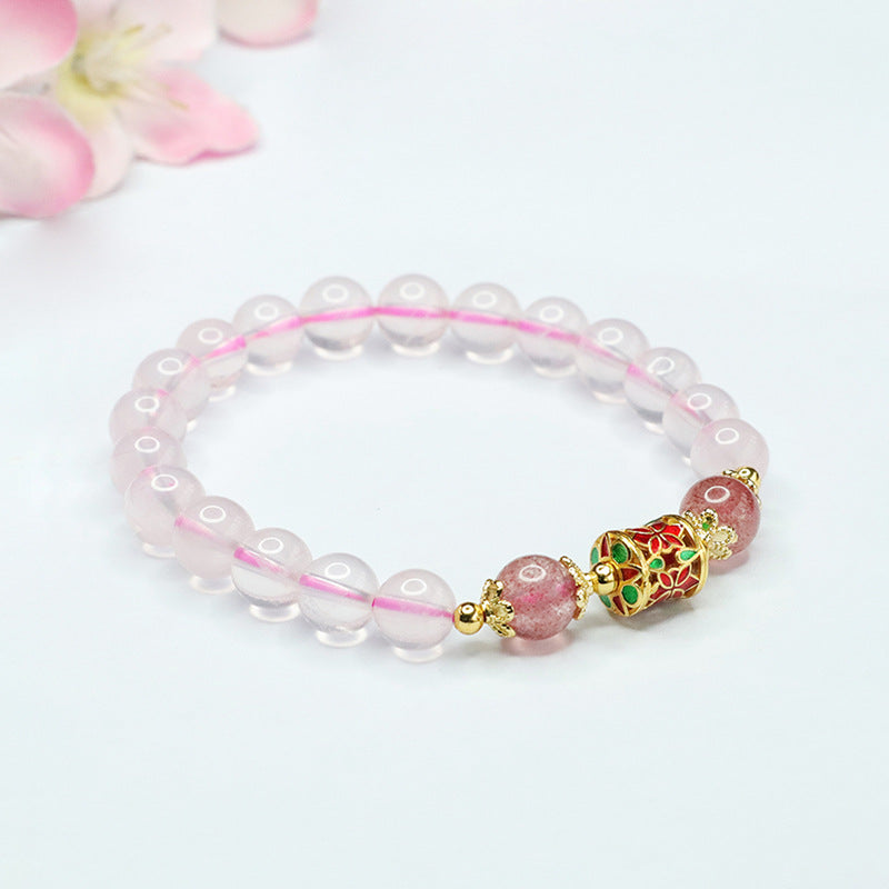 Natural pink crystal bracelet strawberry crystal bracelet colorful treasure jewelry for women CB3032904 