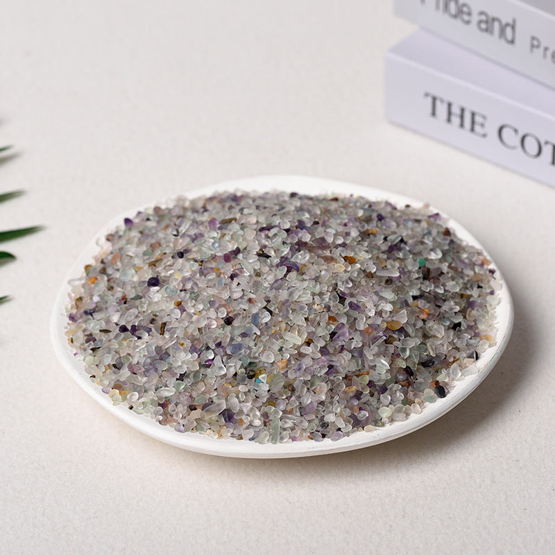 Natural colored fluorite gravel polished and shaped aromatherapy diffuser stone fish tank flower pot pavement small particle decorative stone 