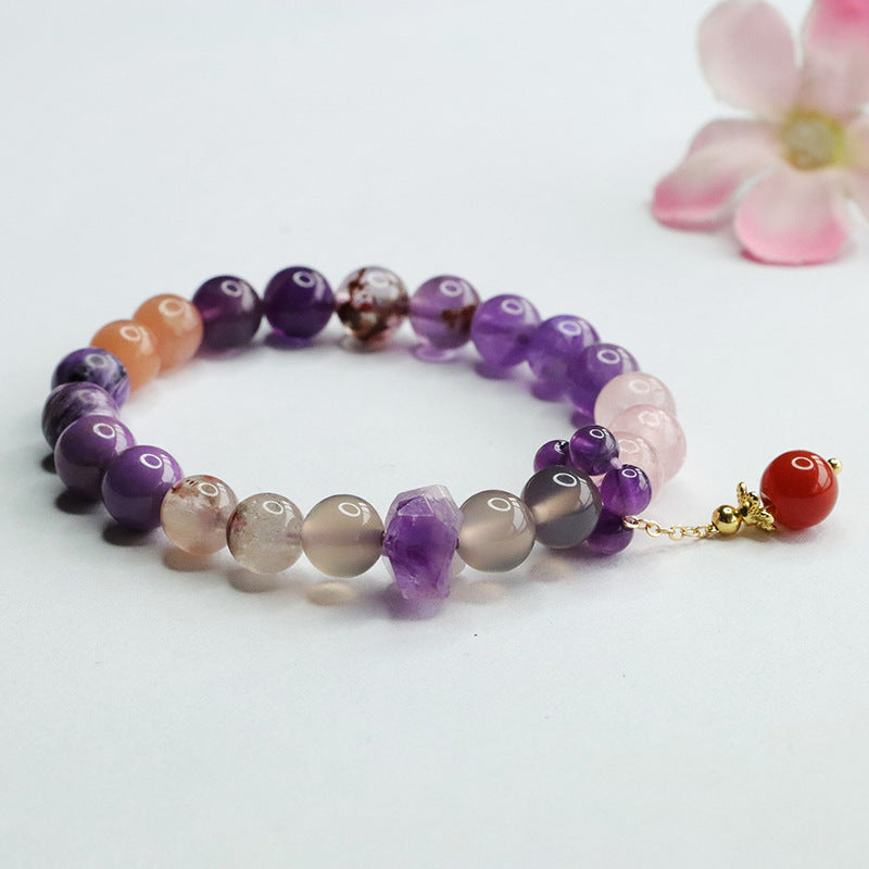 Natural Nine Purple Lihuo Duobao Crystal Bracelet CB4011208 