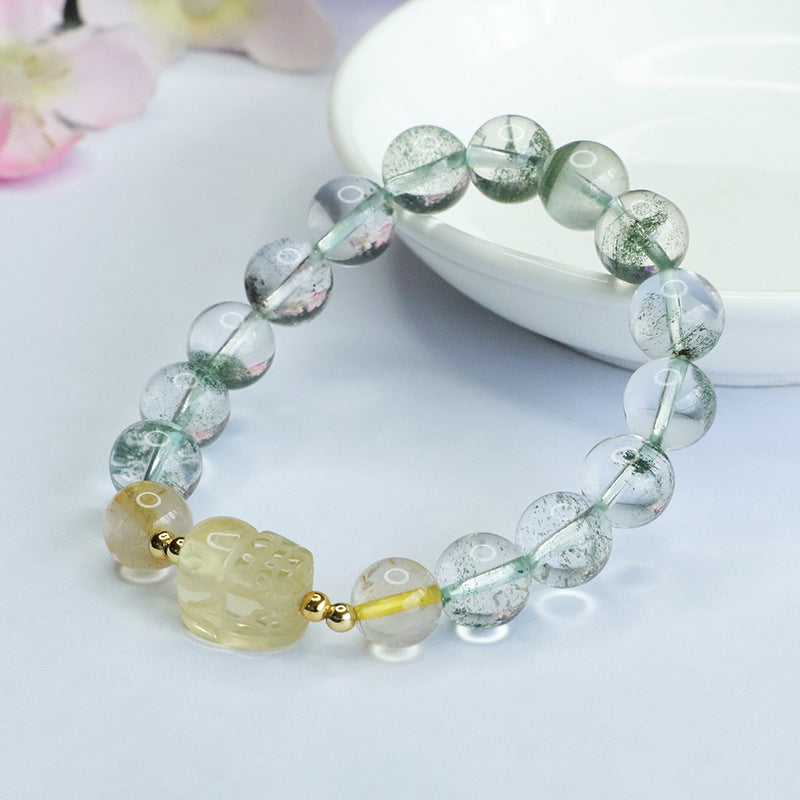 Natural crystal bracelet green ghost bracelet yellow crystal Pixiu bracelet CB3071204 