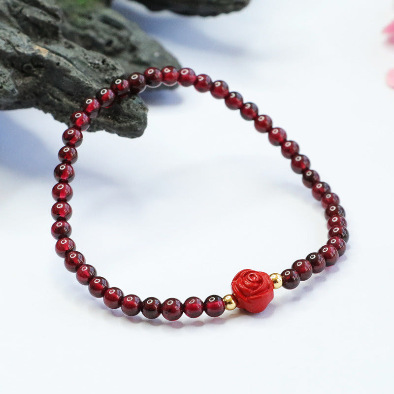 Natural garnet bracelet cinnabar bracelet rose CB2102611 