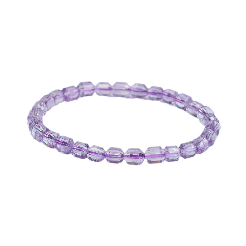 Natural Amethyst Bracelet Purple Color Treasure Faceted Cylindrical Bracelet CB3072804 