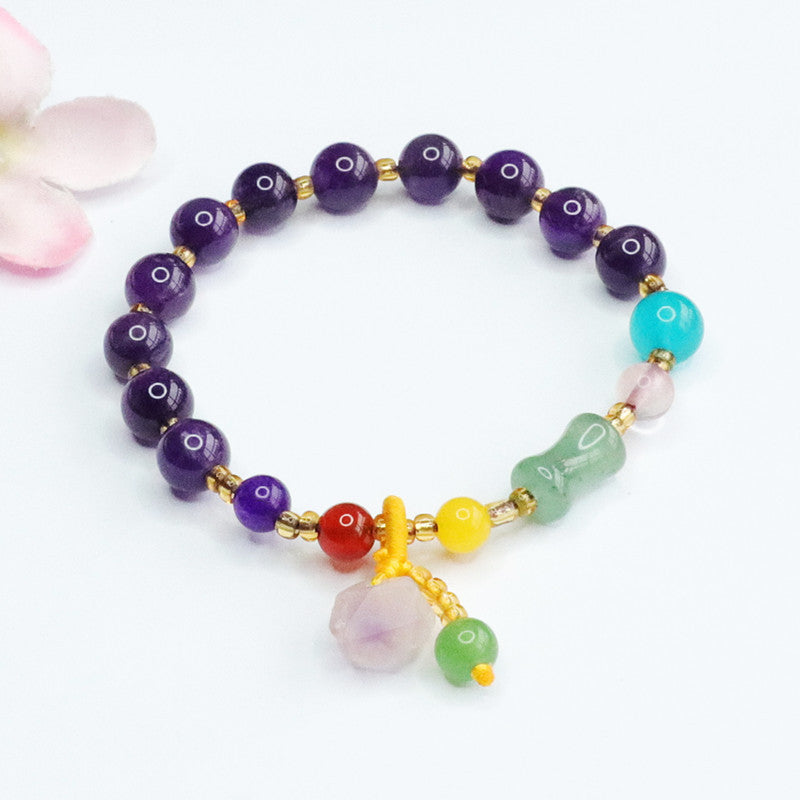 Natural Amethyst Bracelet Small Waist Tassel Bracelet Women's Colorful Jewelry CB2050907 