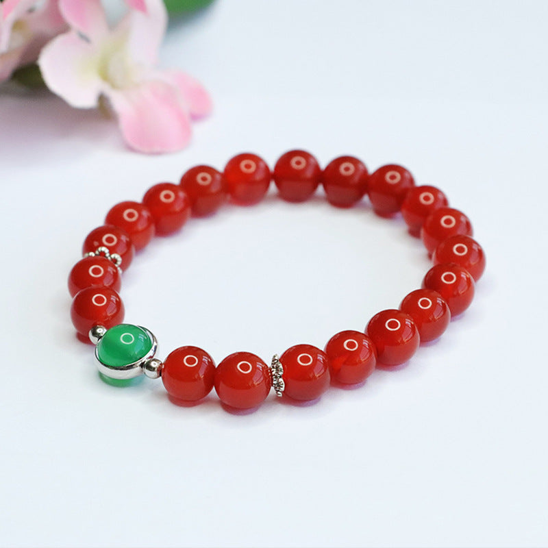 Natural red agate bracelet imperial chrysoprase bracelet new Chinese style MN4011504