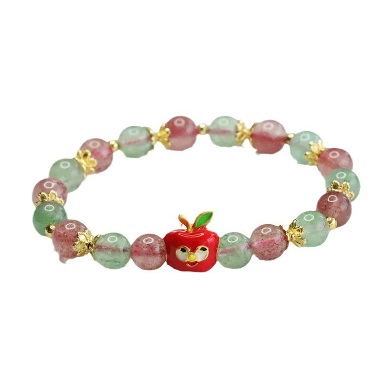 Natural red and green strawberry crystal bracelet Christmas peace fruit bracelet CB3111406 