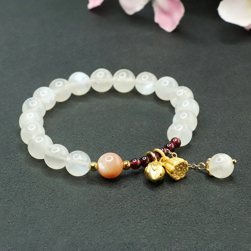 Natural labradorite bracelet white moonlight orange moonlight garnet bracelet for women CB3032902 