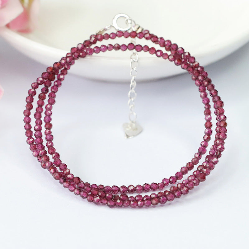 Garnet multi-circle bracelet faceted bead bracelet necklace for women CB3102207 