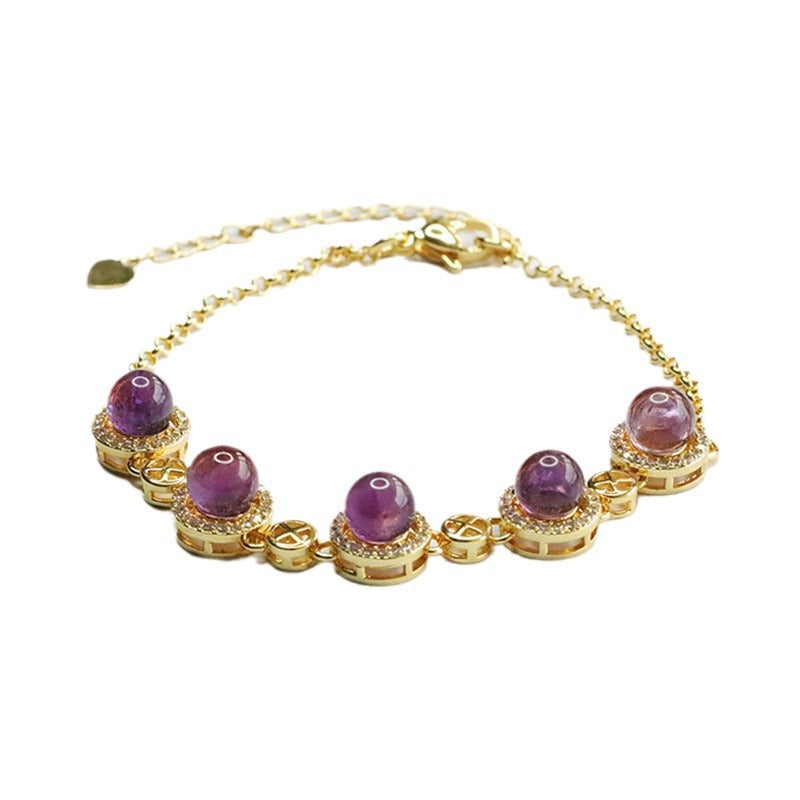 Natural Amethyst Bracelet Purple Colorful Bracelet Jewelry Fashion CB4040502 