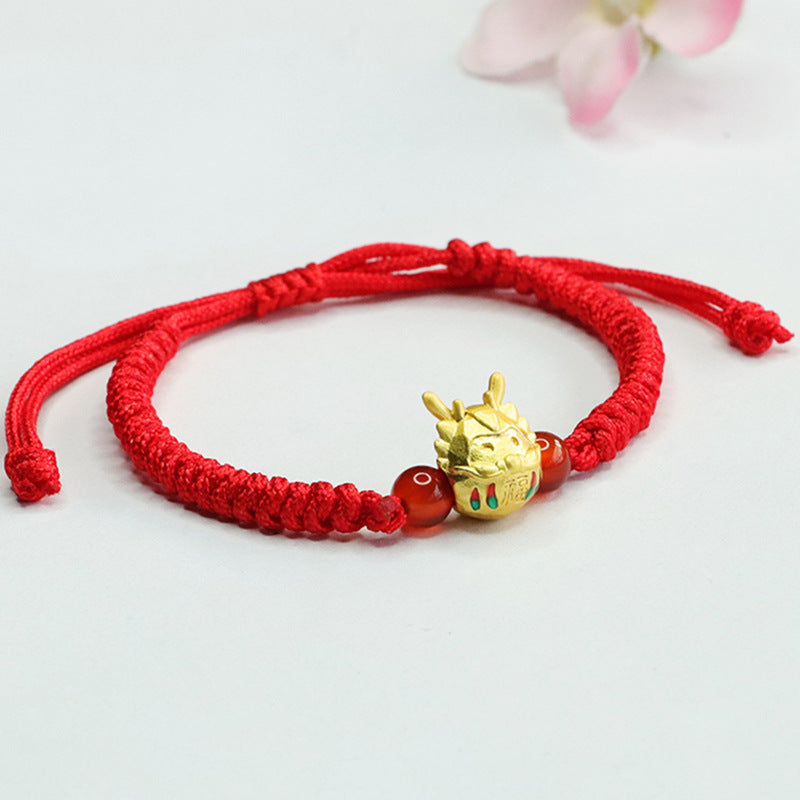 Natural Red Agate Bracelet Damo Fulong Bracelet Year of the Dragon Jewelry MN3122906