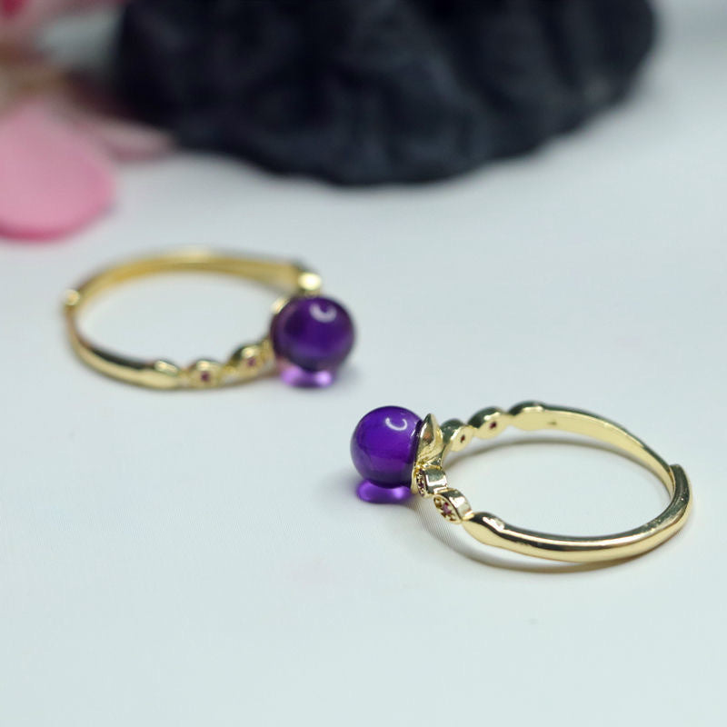 Amethyst Ring Women's Ring Popular Trendy Crystal Jewelry Live One Piece CB2120151 