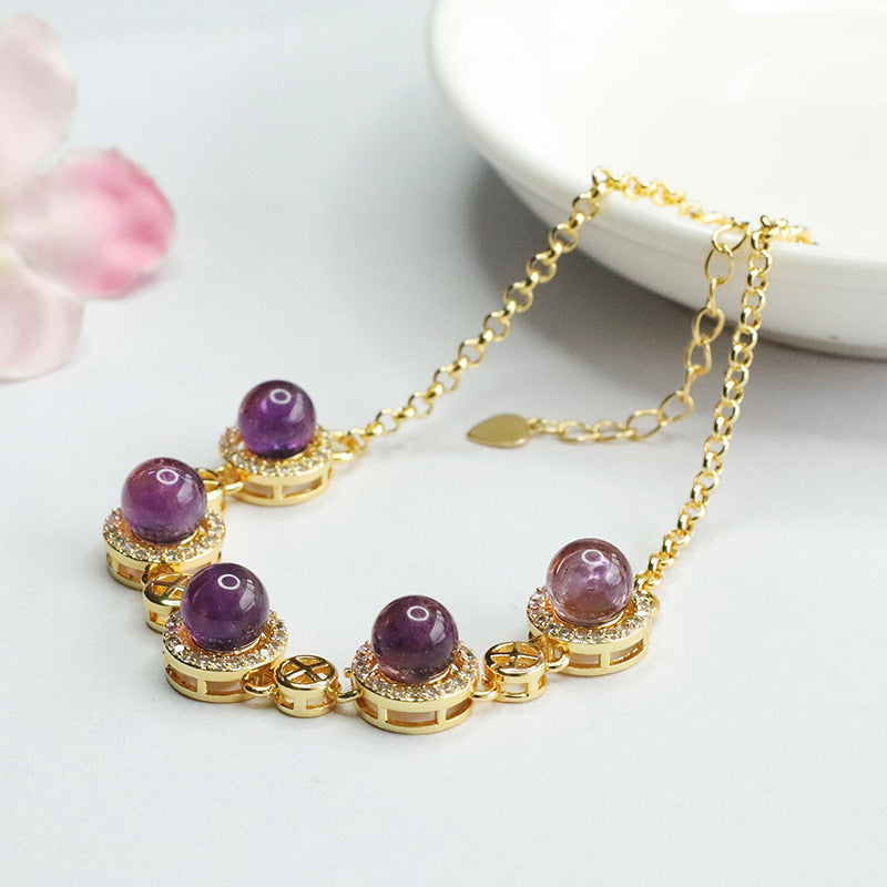 Natural Amethyst Bracelet Purple Colorful Bracelet Jewelry Fashion CB4040502 