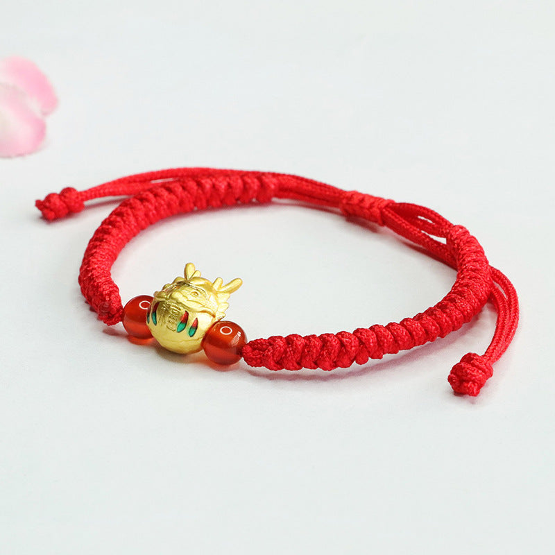 Natural Red Agate Bracelet Damo Fulong Bracelet Year of the Dragon Jewelry MN3122906