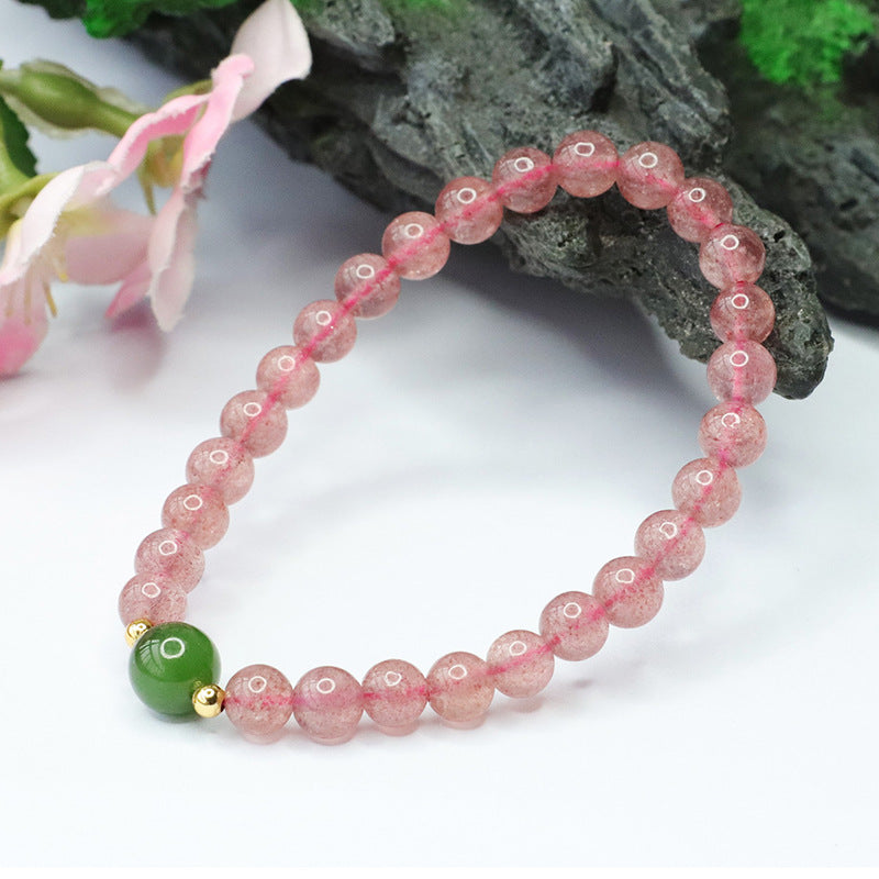 Natural Strawberry Crystal Bracelet Jasper Crystal Bracelet Colored Gemstone CB3091505 