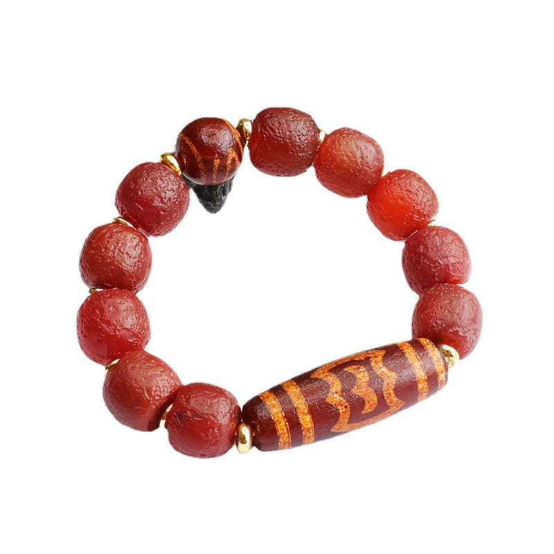 Old material red agate passepartout bracelet dzi beads bracelet MN2042112