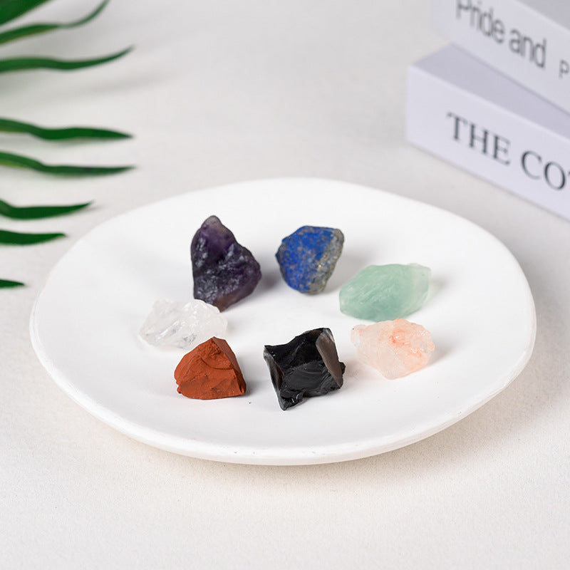 Spot popular natural crystal gravel aromatherapy stone irregular 7-color crystal rough stone 