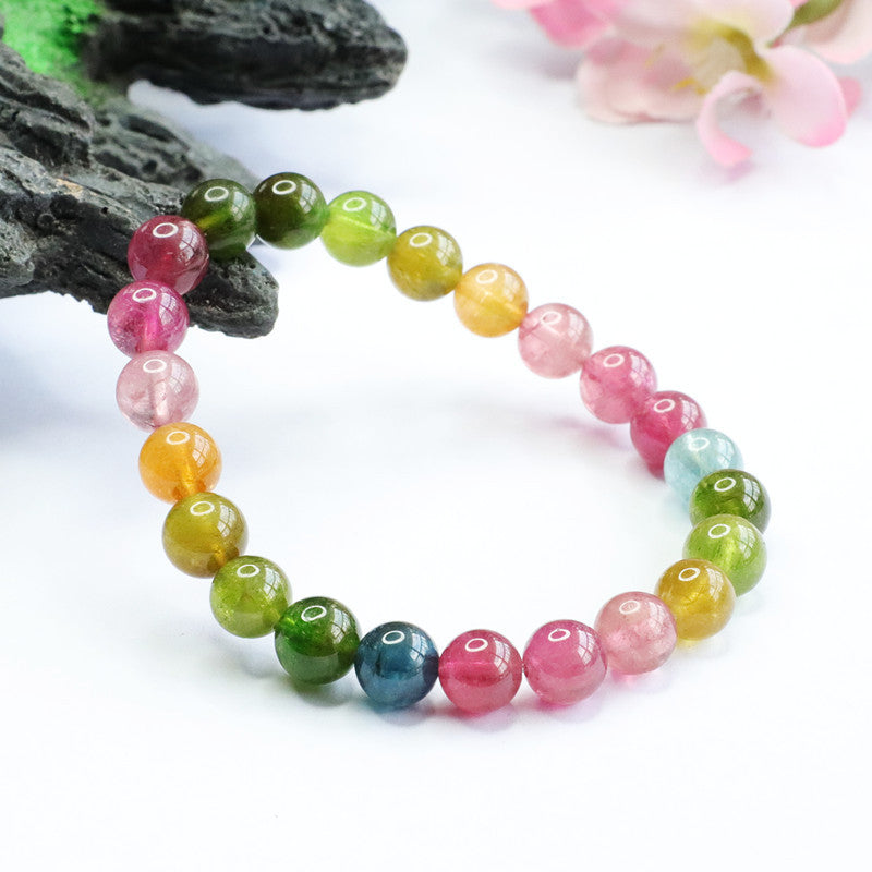 Natural tourmaline bracelet old mine Brazilian rainbow bracelet 8m crystal color treasure supply CB2081604 