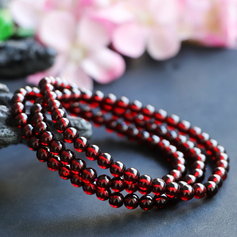 Natural garnet ice-clear wine red bracelet women's stone crystal color jewelry CB2113010 