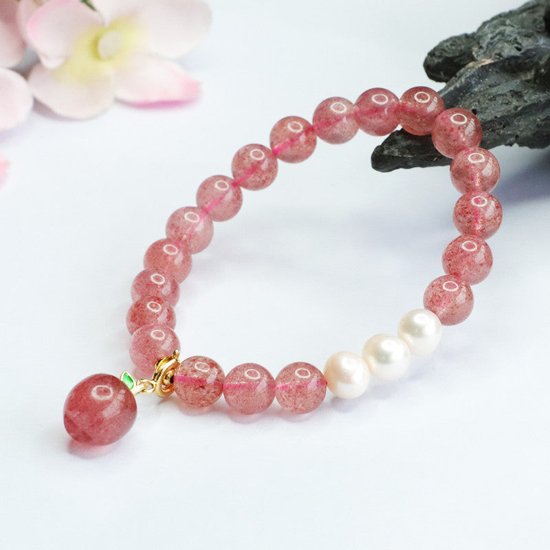 Natural Strawberry Crystal Bracelet Pearl Bracelet Crystal Jewelry Factory Wholesale Live Delivery CB3051507 