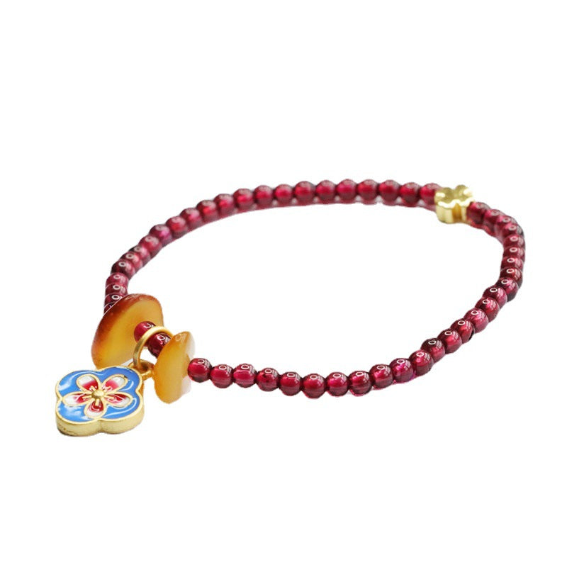 Natural garnet bracelet Brazilian crystal peach blossom bracelet colorful treasure CB2090502 