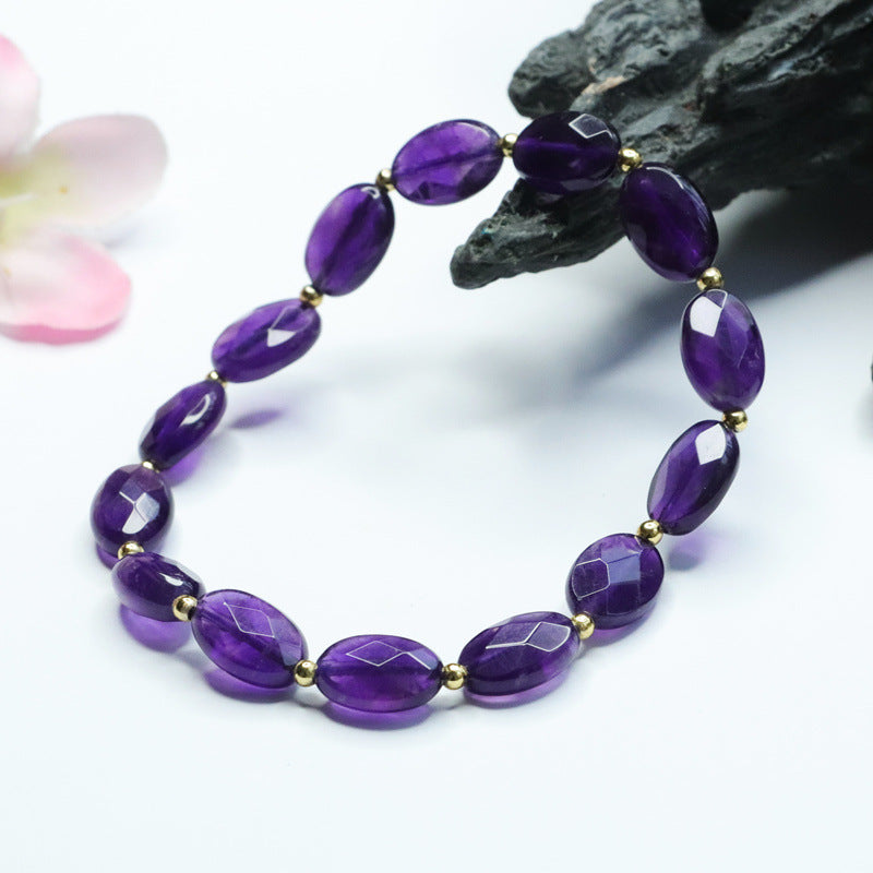 Natural Amethyst Bracelet Faceted Bracelet Single Circle Colorful Treasure Jewelry CB2120139 