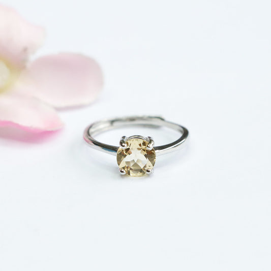 S925 silver inlaid natural citrine ring simple inlaid colorful gem jewelry CB2053023 