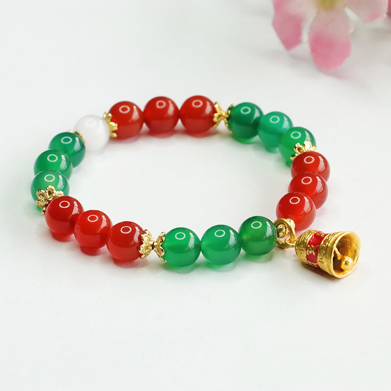 Natural red agate bell bracelet Christmas chrysoprase bracelet CB3111405