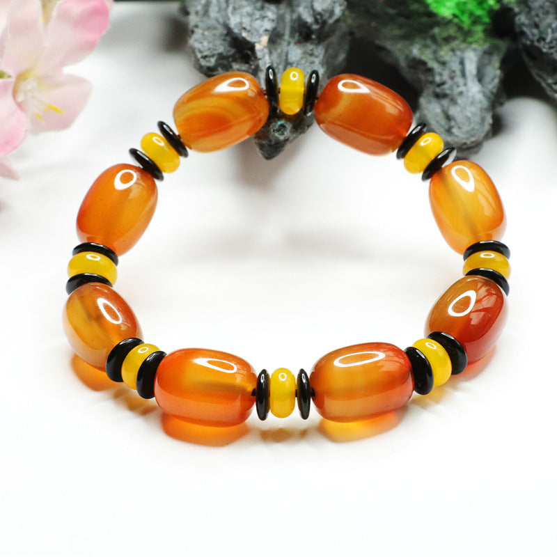 Natural red agate bracelet Passepartout chalcedony bracelet jewelry MN1122567