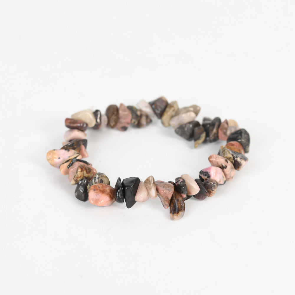 New hot-selling natural crystal mixed irregular gravel bracelet for women handmade rose quartz bracelet 